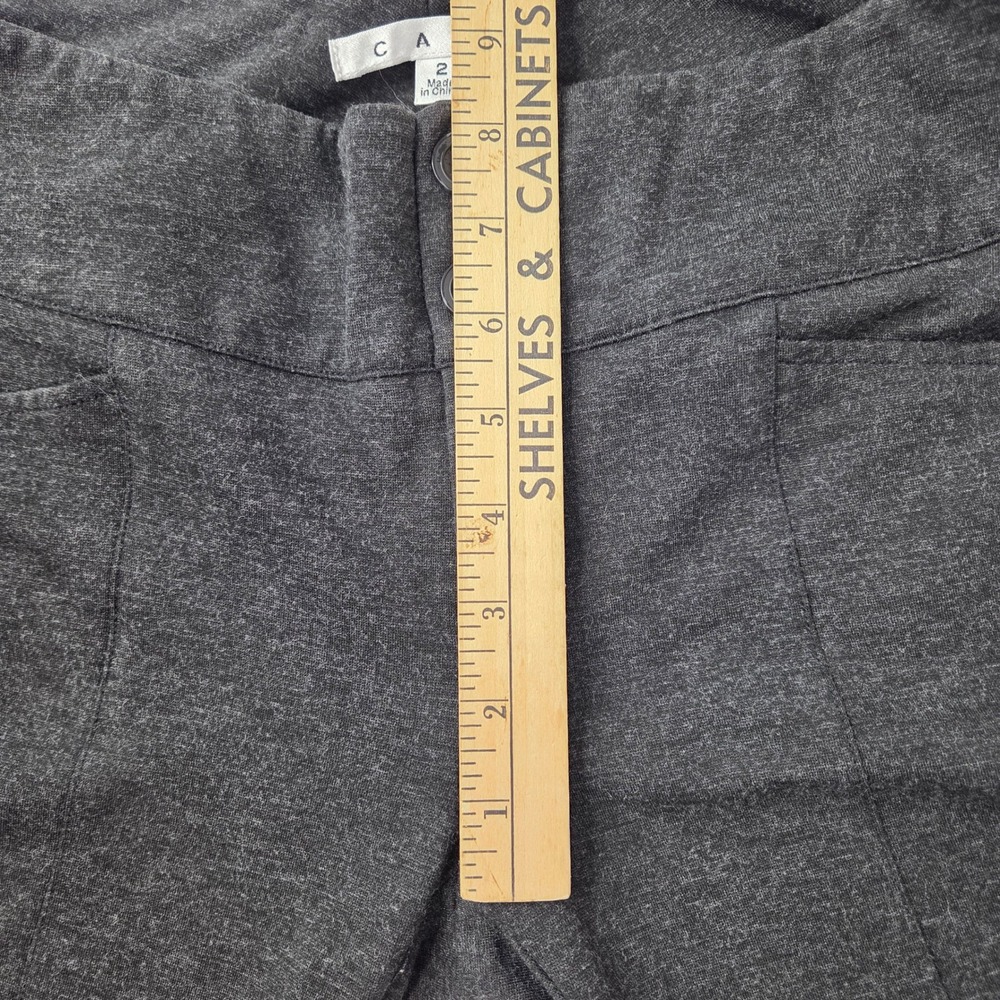Cabi Trousers Women Size 2 Charcoal Gray Ponte Double Button Straight Excellent - Picture 8 of 10